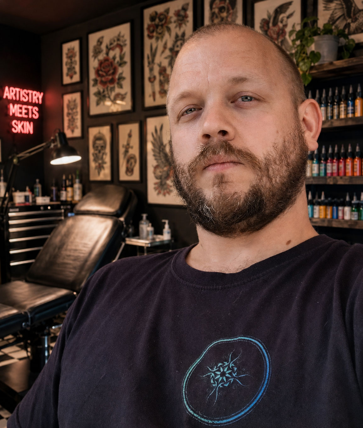 Bazz, tattoo artist and owner